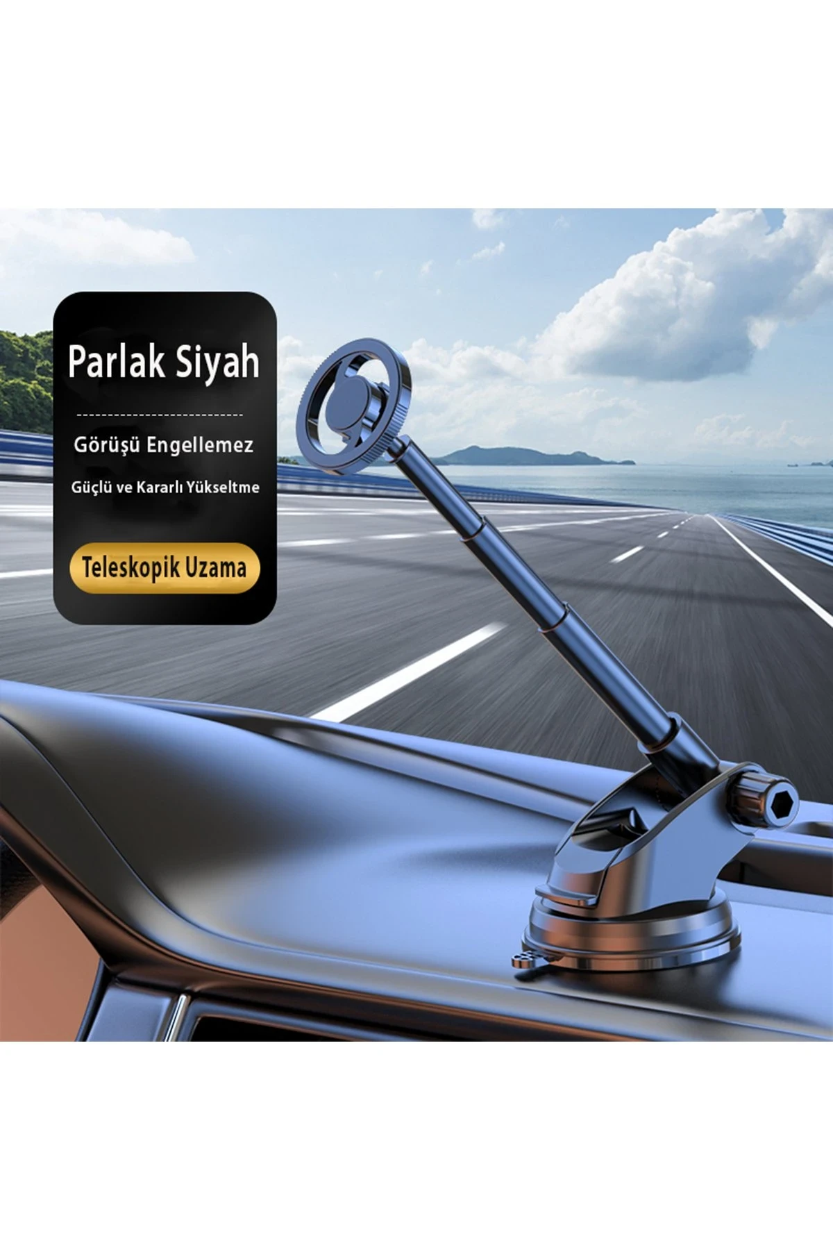 Newface Q33 Ayarlanabilir Yapışkanlı Manyetik Magsafe Araç Tutucu - Siyah — görsel 3