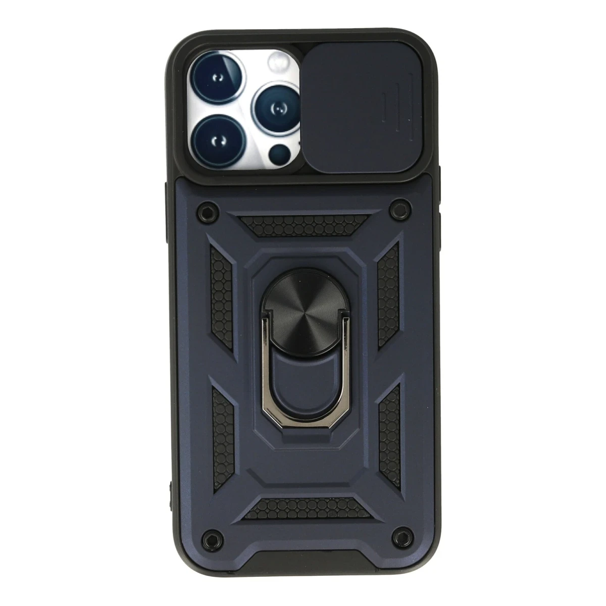 Newface Apple iPhone 13 Pro Max Kılıf Pars Lens Yüzüklü Silikon - Lacivert