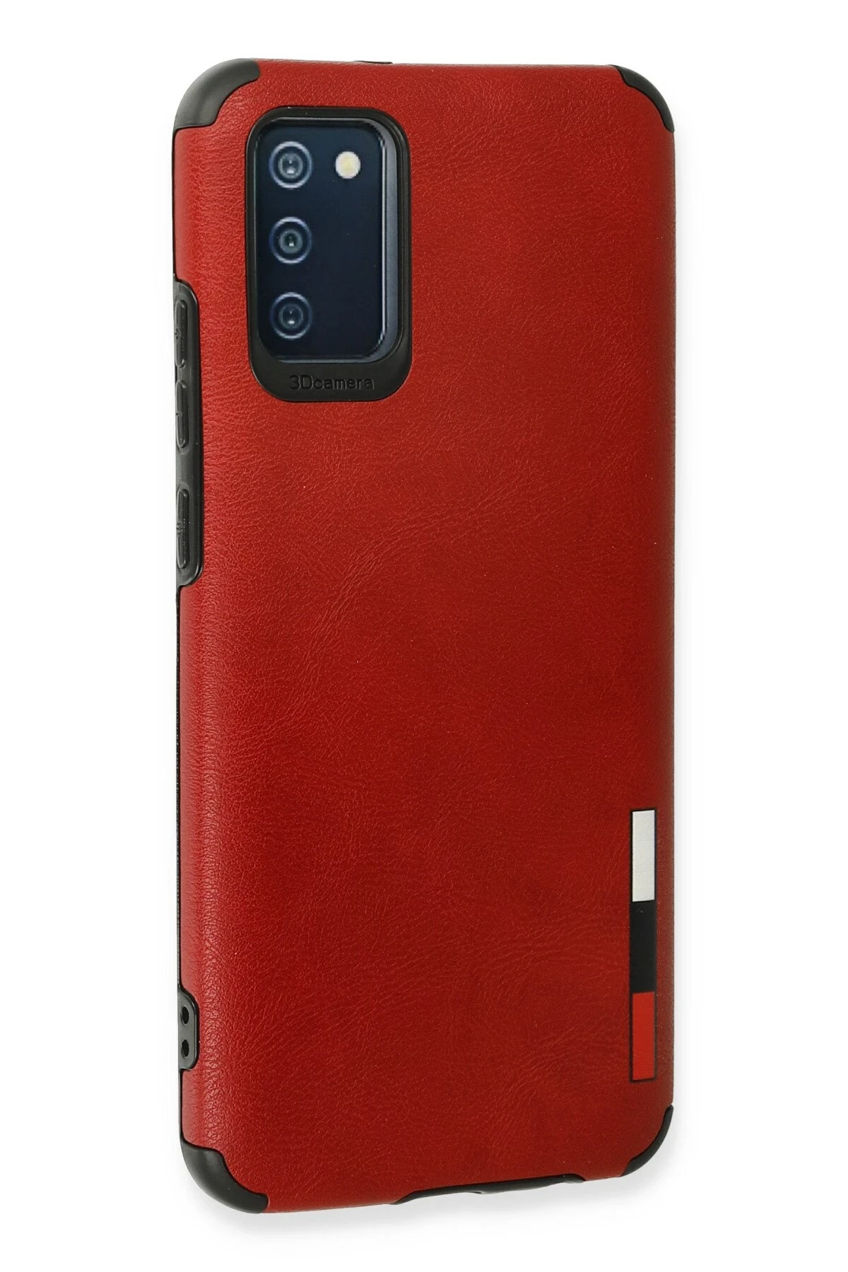 Newface Samsung Galaxy A03S Kılıf Loop Deri Silikon - Kırmızı