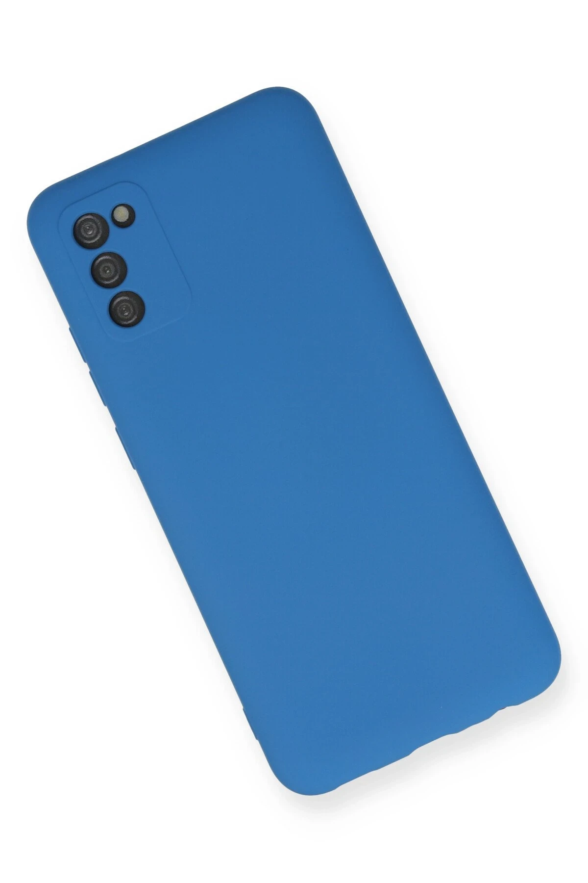 Newface Samsung Galaxy A03S Kılıf Nano içi Kadife Silikon - Mavi