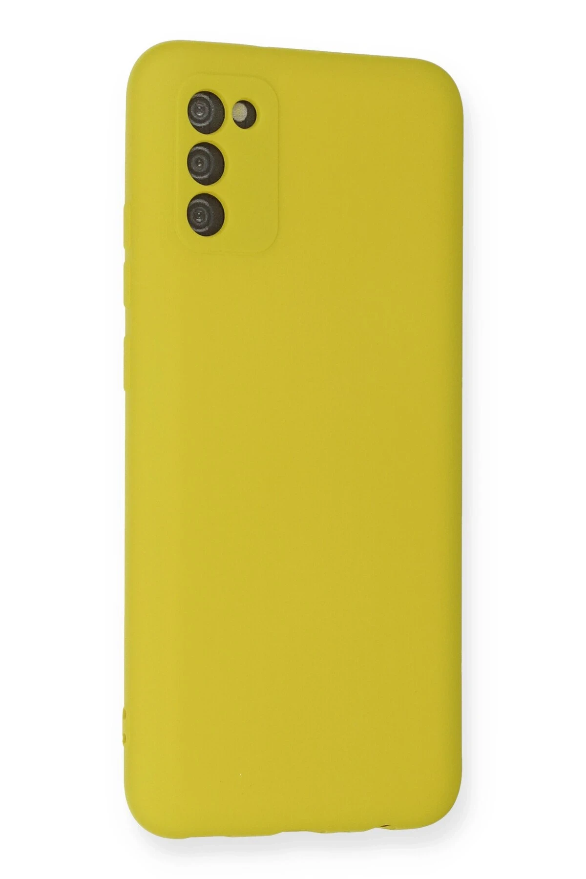 Newface Samsung Galaxy A03S Kılıf Nano içi Kadife Silikon - Sarı