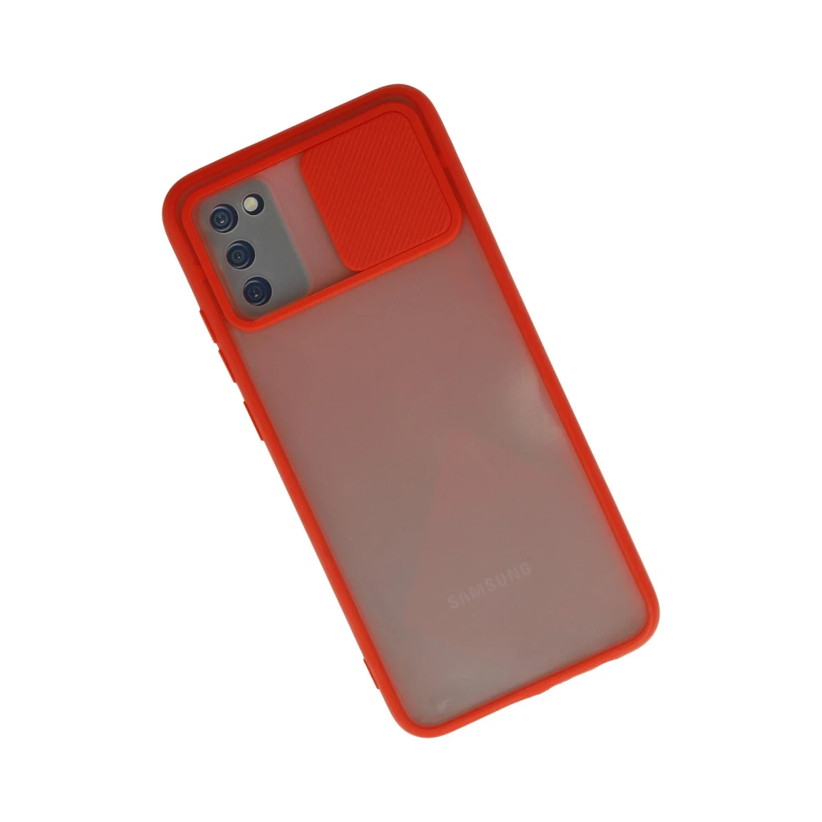 Newface Samsung Galaxy A03S Kılıf Palm Buzlu Kamera Sürgülü Silikon - Kırmızı — görsel 5