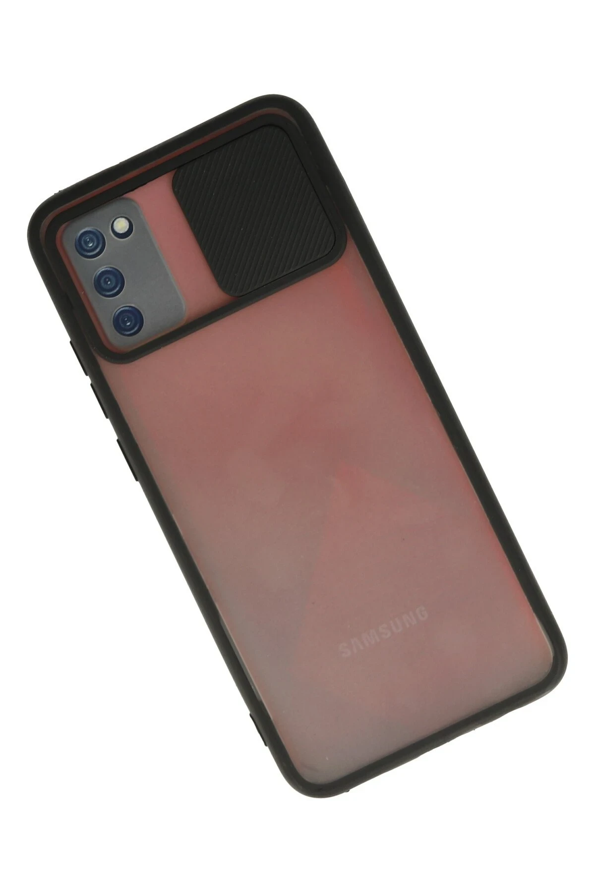 Newface Samsung Galaxy A03S Kılıf Palm Buzlu Kamera Sürgülü Silikon - Siyah