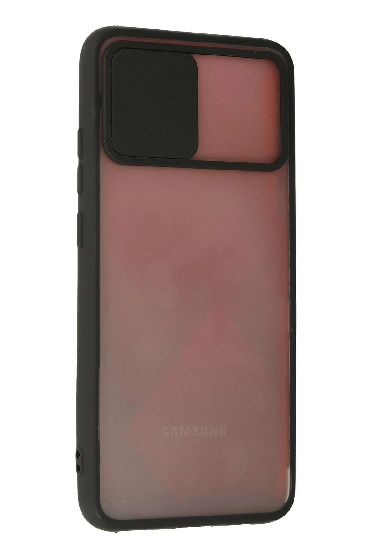 Newface Samsung Galaxy A03S Kılıf Palm Buzlu Kamera Sürgülü Silikon - Siyah