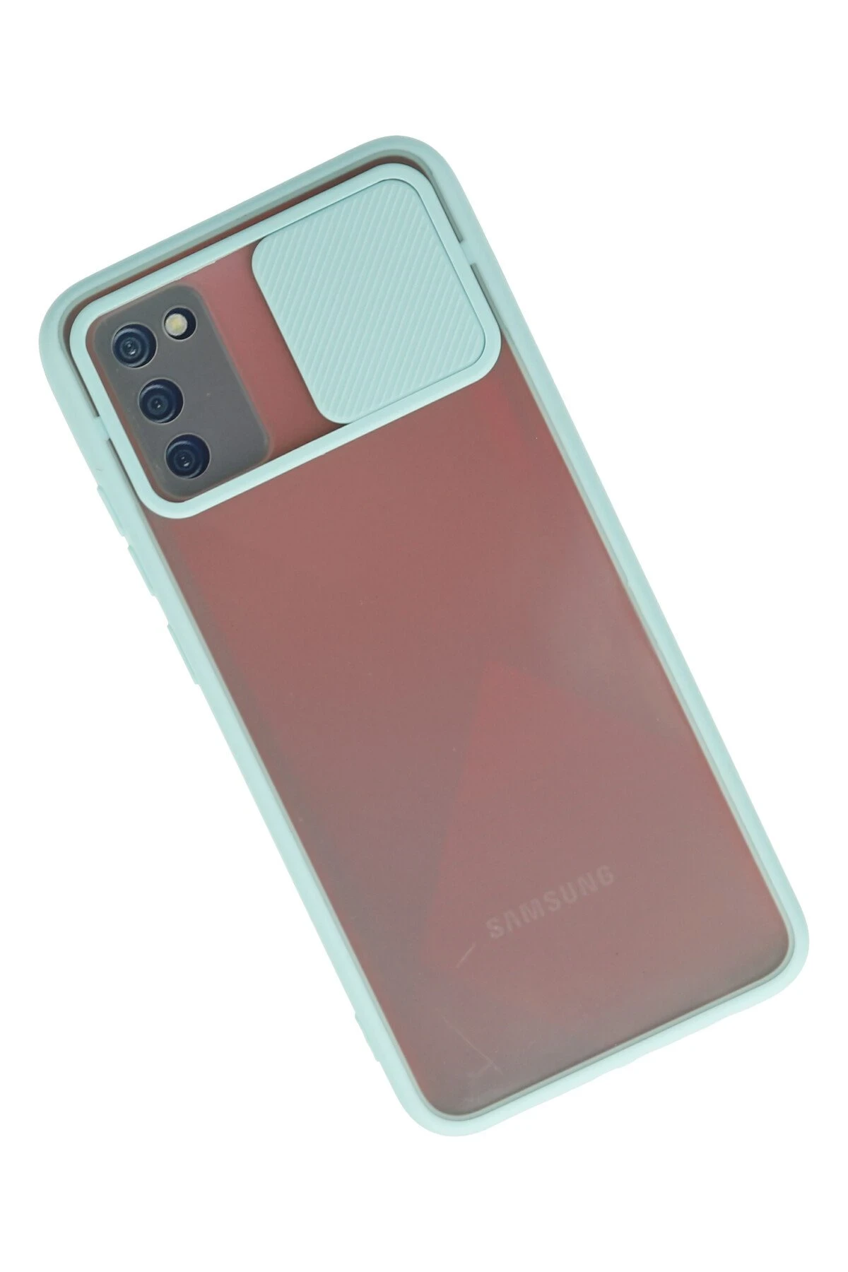 Newface Samsung Galaxy A03S Kılıf Palm Buzlu Kamera Sürgülü Silikon - Turkuaz