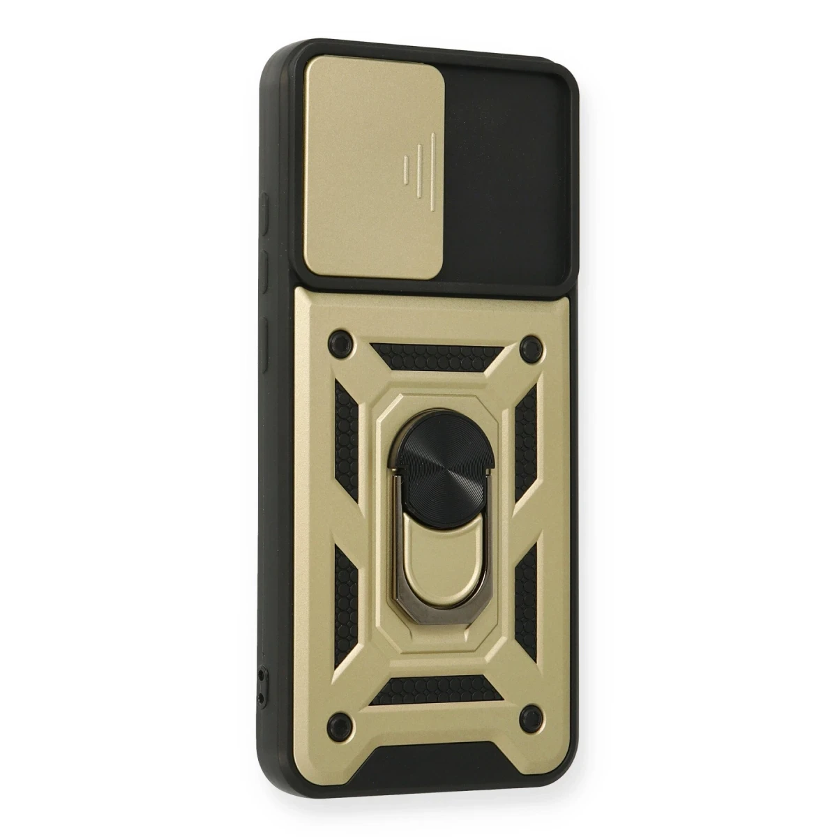 Newface Samsung Galaxy A03S Kılıf Pars Lens Yüzüklü Silikon - Gold — görsel 5
