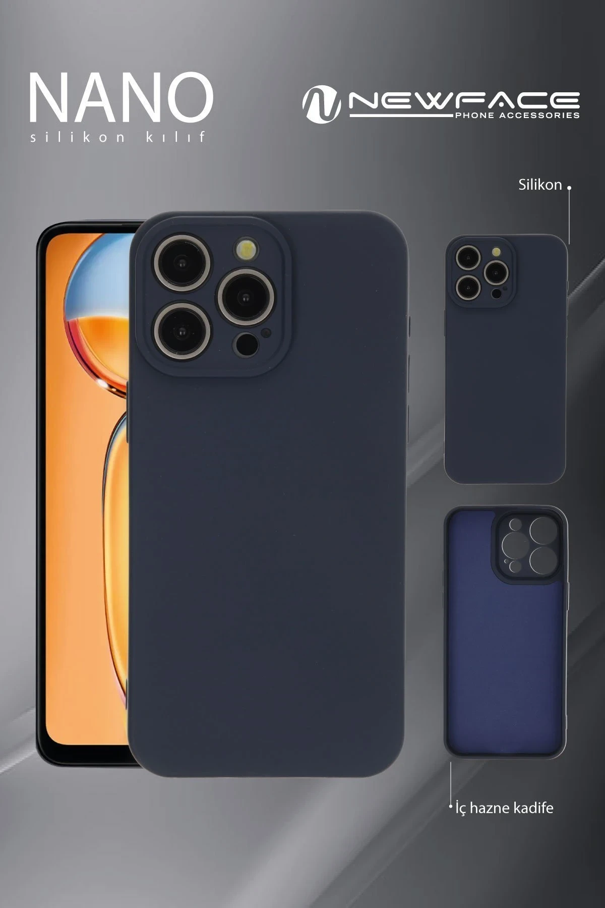 Newface Realme C53 Kılıf Nano içi Kadife Silikon - Siyah — görsel 3