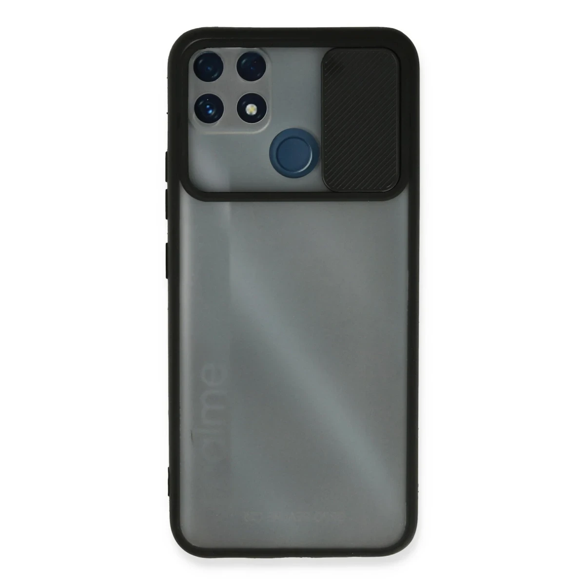 Newface Realme C25 Kılıf Palm Buzlu Kamera Sürgülü Silikon - Siyah — görsel 4