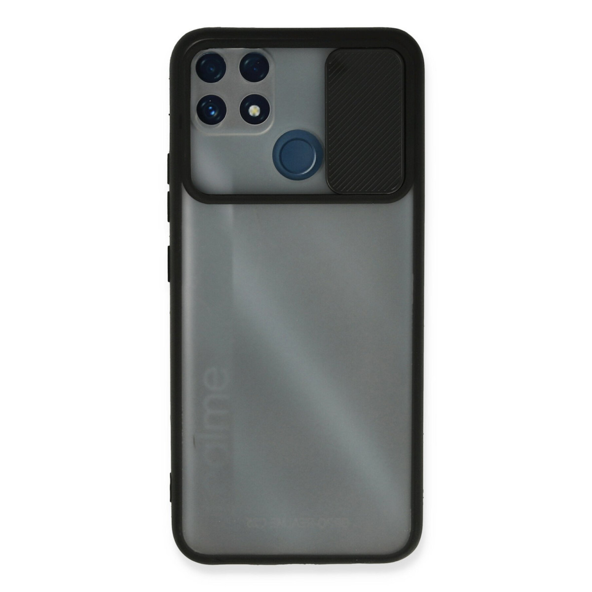 Newface Realme C25 Kılıf Palm Buzlu Kamera Sürgülü Silikon - Siyah — görsel 7