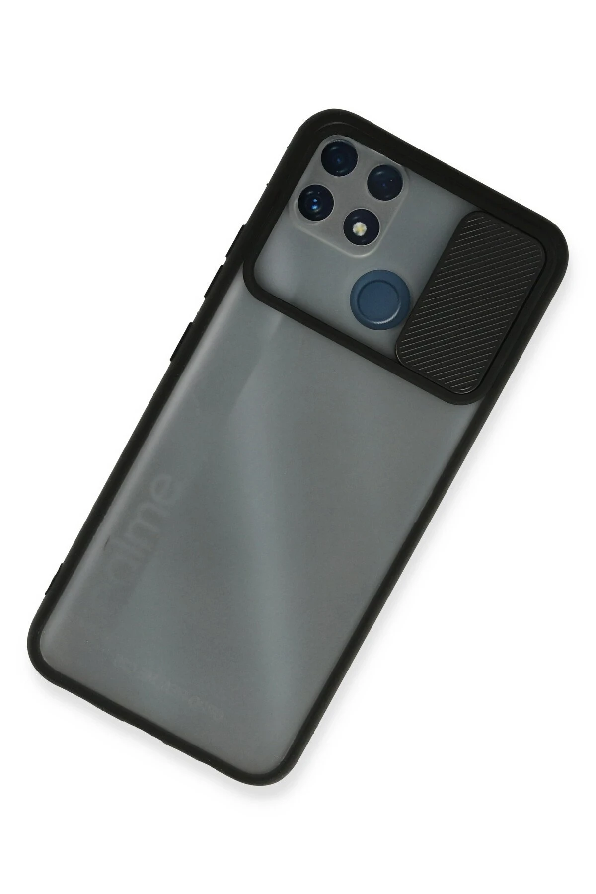Newface Realme C25 Kılıf Palm Buzlu Kamera Sürgülü Silikon - Siyah — görsel 3