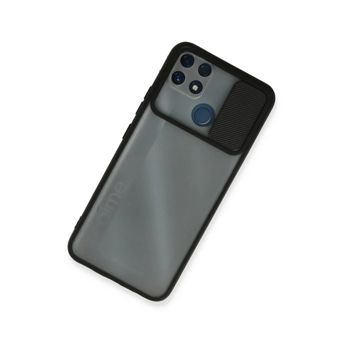 Newface Realme C25 Kılıf Palm Buzlu Kamera Sürgülü Silikon - Siyah — görsel 6