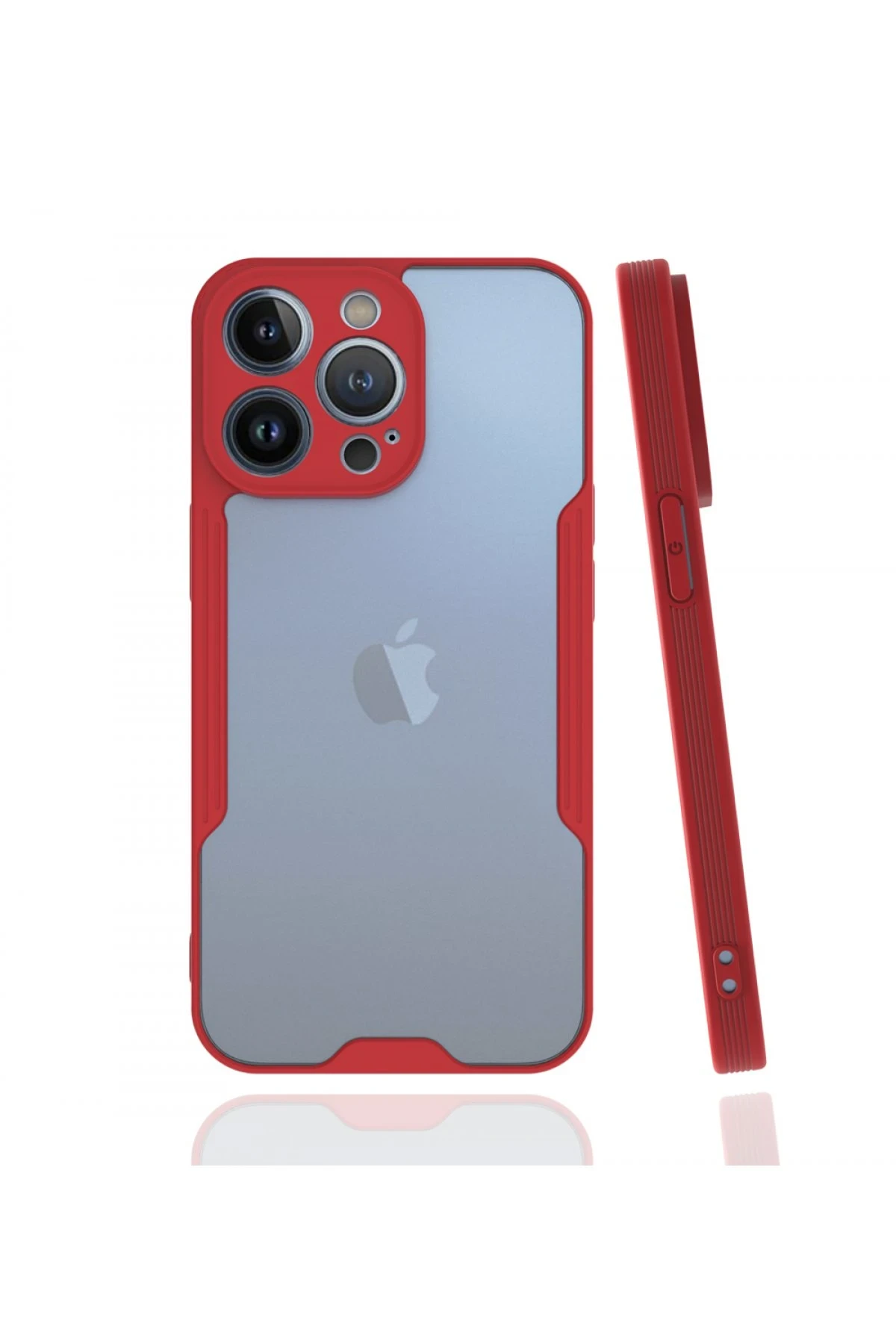 Newface iPhone 13 Pro Kılıf Platin Silikon - Kırmızı