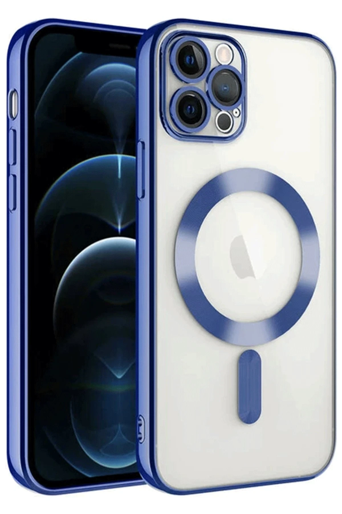 Newface iPhone 14 Pro Max Kılıf Kross Magneticsafe Kapak - Lacivert