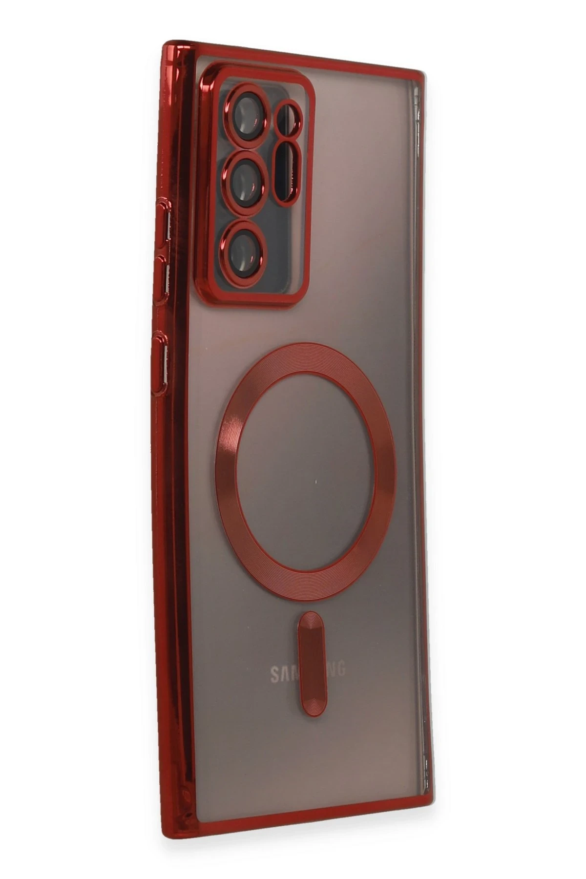 Newface Samsung Galaxy Note 20 Ultra Kılıf Kross Magneticsafe Kapak - Kırmızı