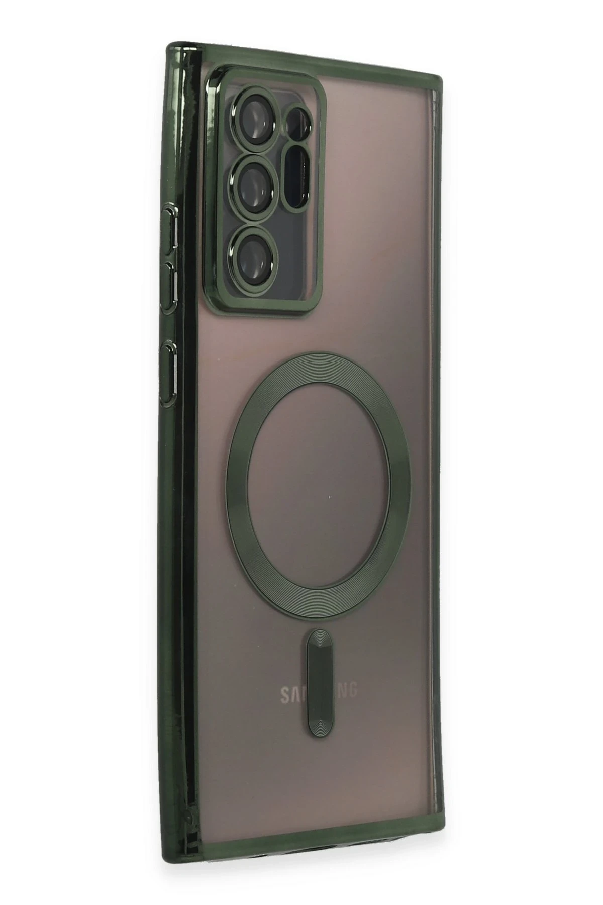 Newface Samsung Galaxy Note 20 Ultra Kılıf Kross Magneticsafe Kapak - Koyu Yeşil