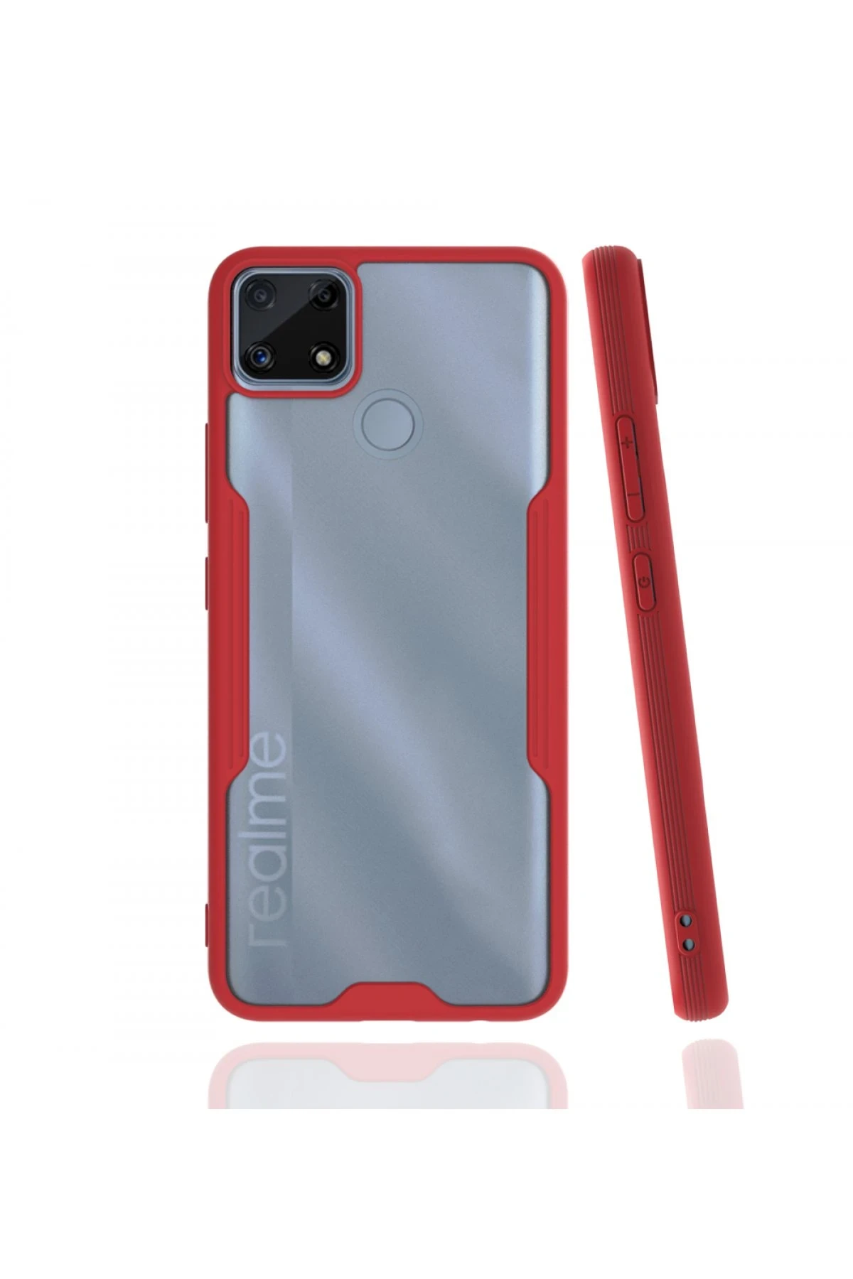 Newface Realme C25 Kılıf Platin Silikon - Kırmızı