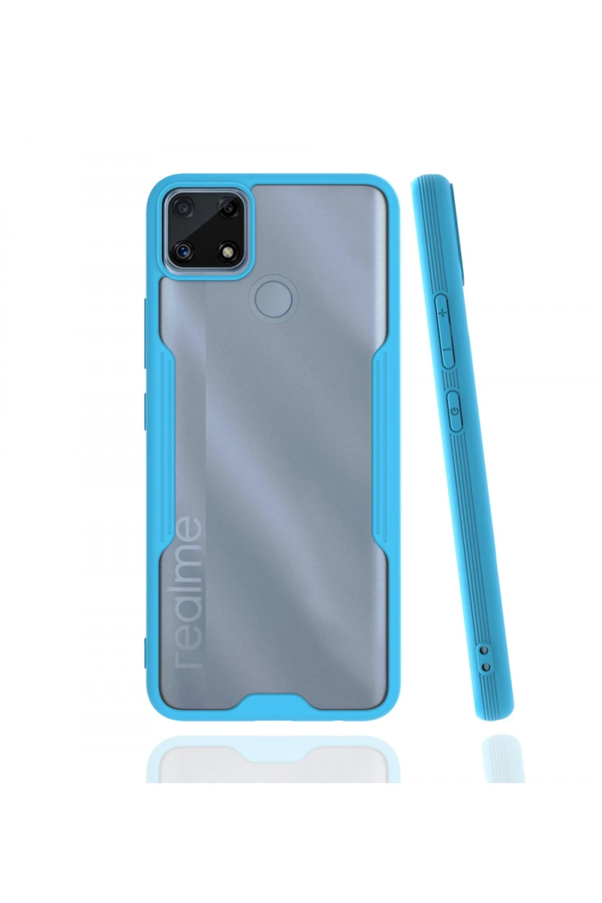 Newface Realme C25 Kılıf Platin Silikon - Mavi