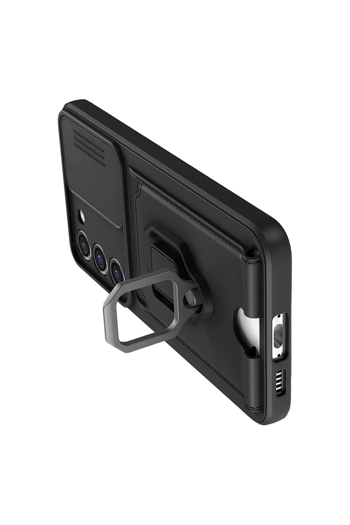 Newface Samsung Galaxy M34 5G Kılıf Zuma Kartvizitli Yüzüklü Silikon - Siyah — görsel 3