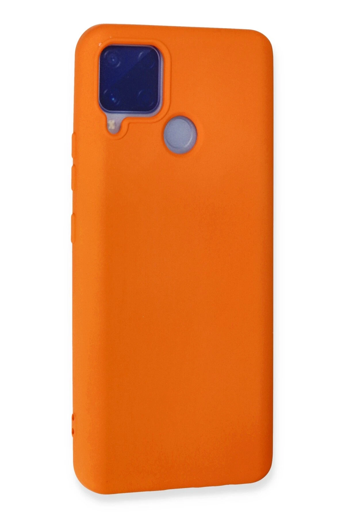 Newface Realme C15 Kılıf Nano içi Kadife Silikon - Turuncu