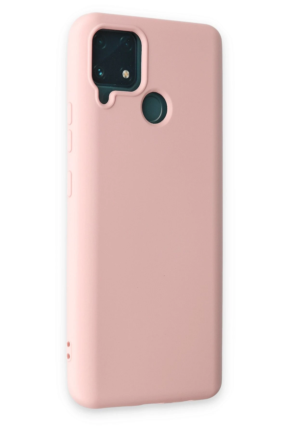 Newface Realme C15 Kılıf Nano içi Kadife Silikon - Pudra