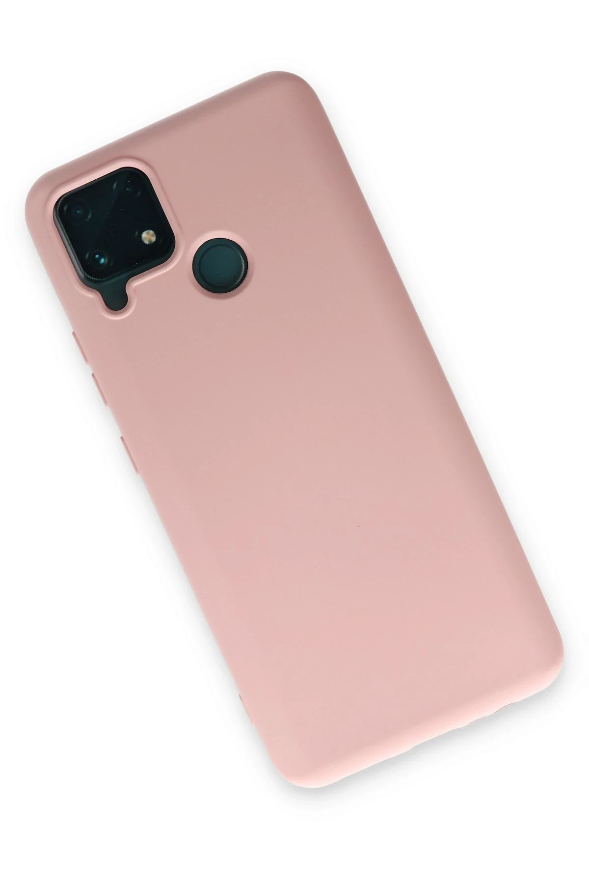 Newface Realme C15 Kılıf Nano içi Kadife Silikon - Pudra