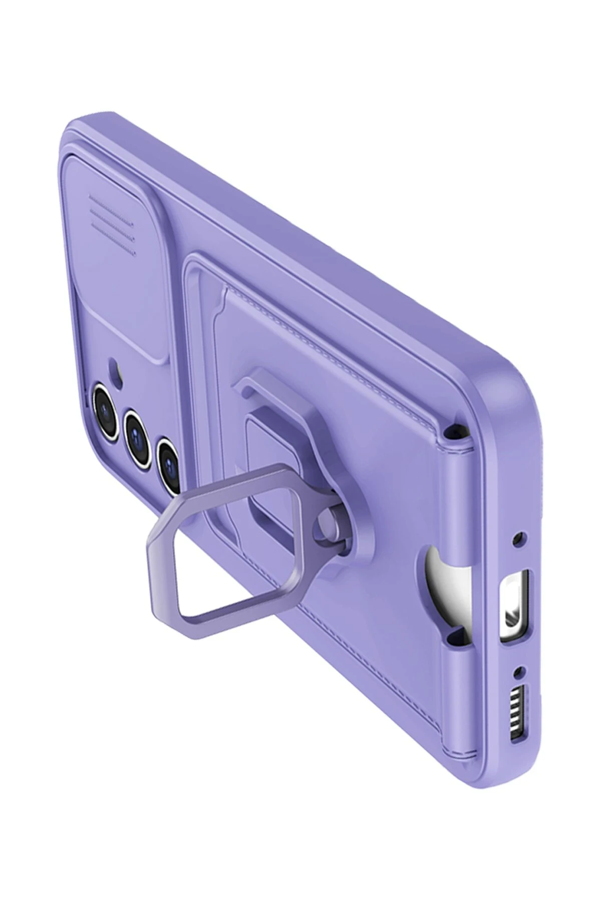 Newface Samsung Galaxy A05S Kılıf Zuma Kartvizitli Yüzüklü Silikon - Lila