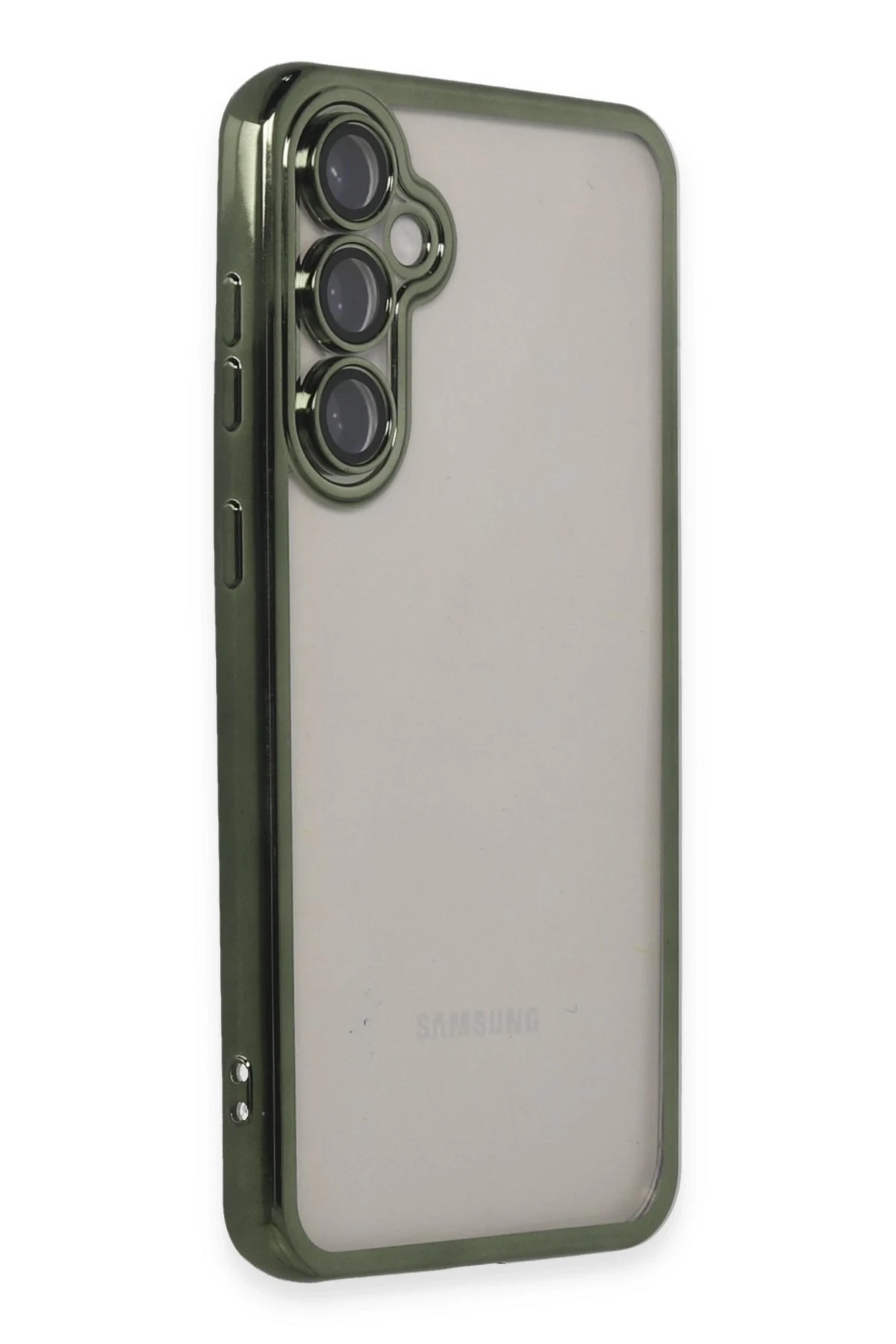 Newface Samsung Galaxy S23 FE Kılıf Razer Lensli Silikon - Yeşil