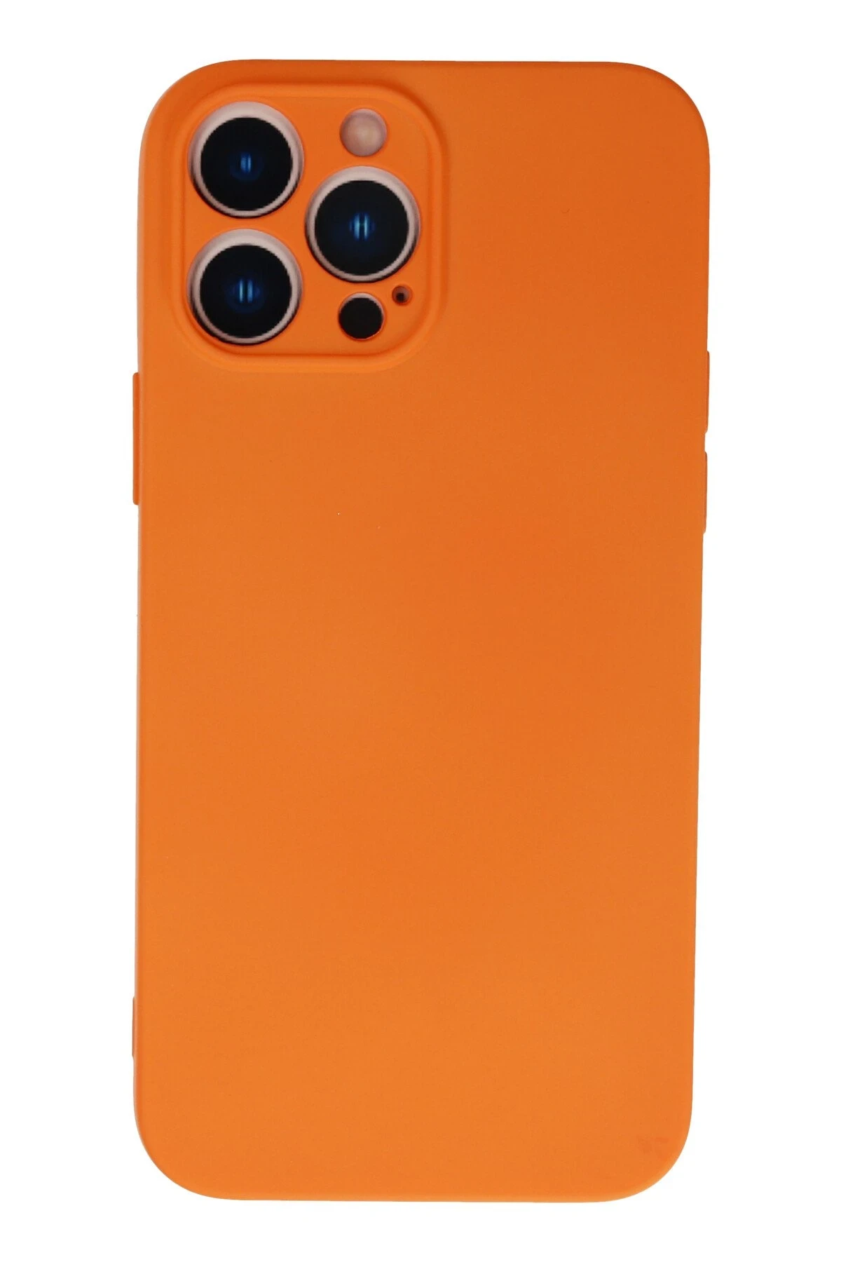 Newface iPhone 13 Pro Max Kılıf Nano içi Kadife Silikon - Turuncu
