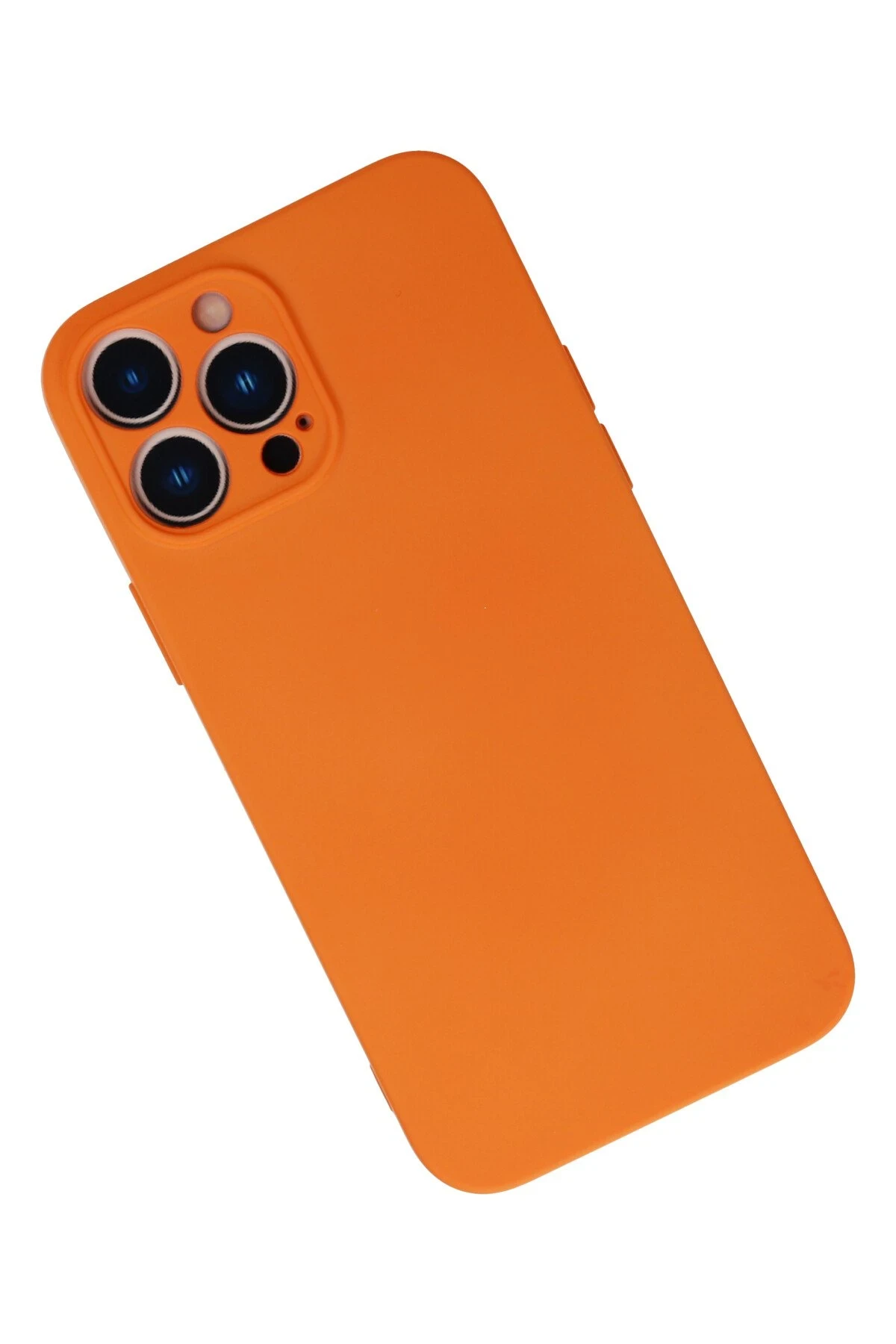 Newface iPhone 13 Pro Max Kılıf Nano içi Kadife Silikon - Turuncu