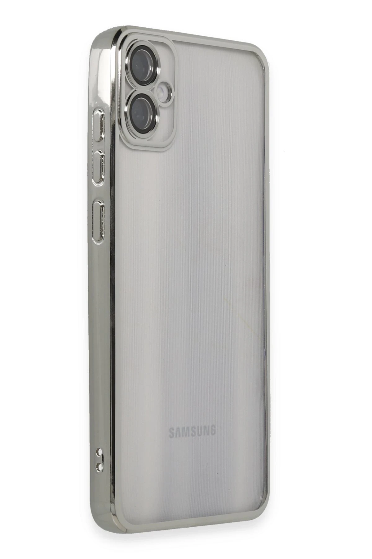 Newface Samsung Galaxy A05 Kılıf Razer Lensli Silikon - Gümüş