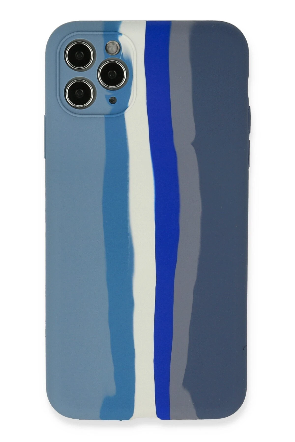 Newface iPhone 11 Pro Kılıf Ebruli Lansman Silikon - Mavi-Gri