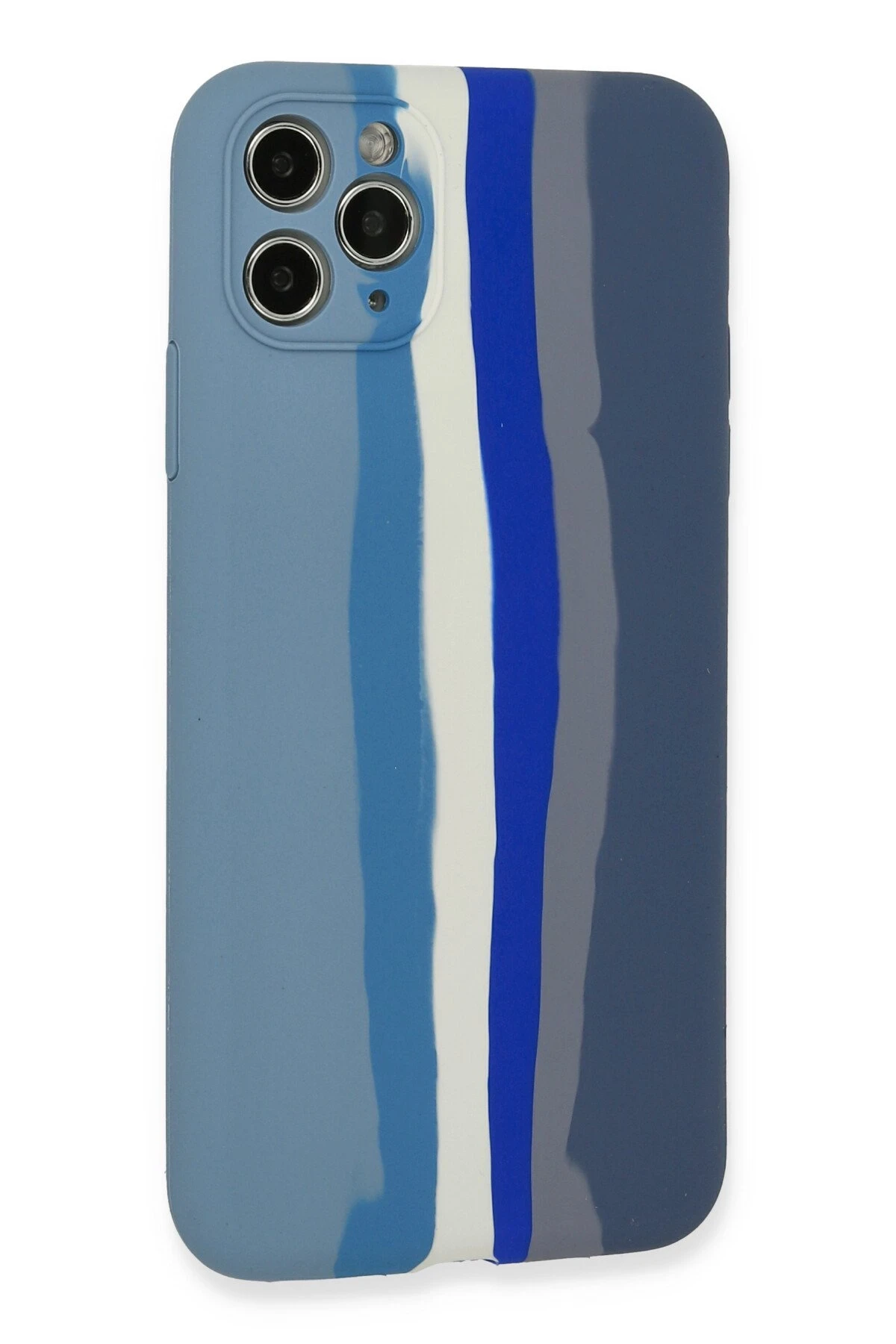 Newface iPhone 11 Pro Kılıf Ebruli Lansman Silikon - Mavi-Gri