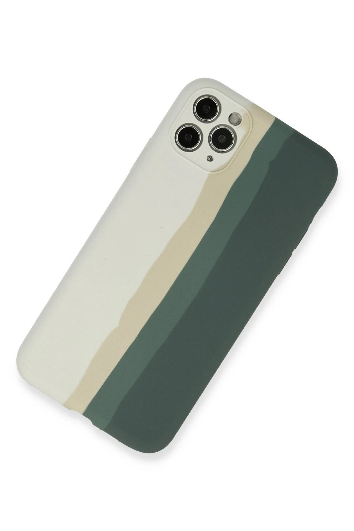 Newface iPhone 11 Pro Kılıf Ebruli Lansman Silikon - Beyaz-Gri
