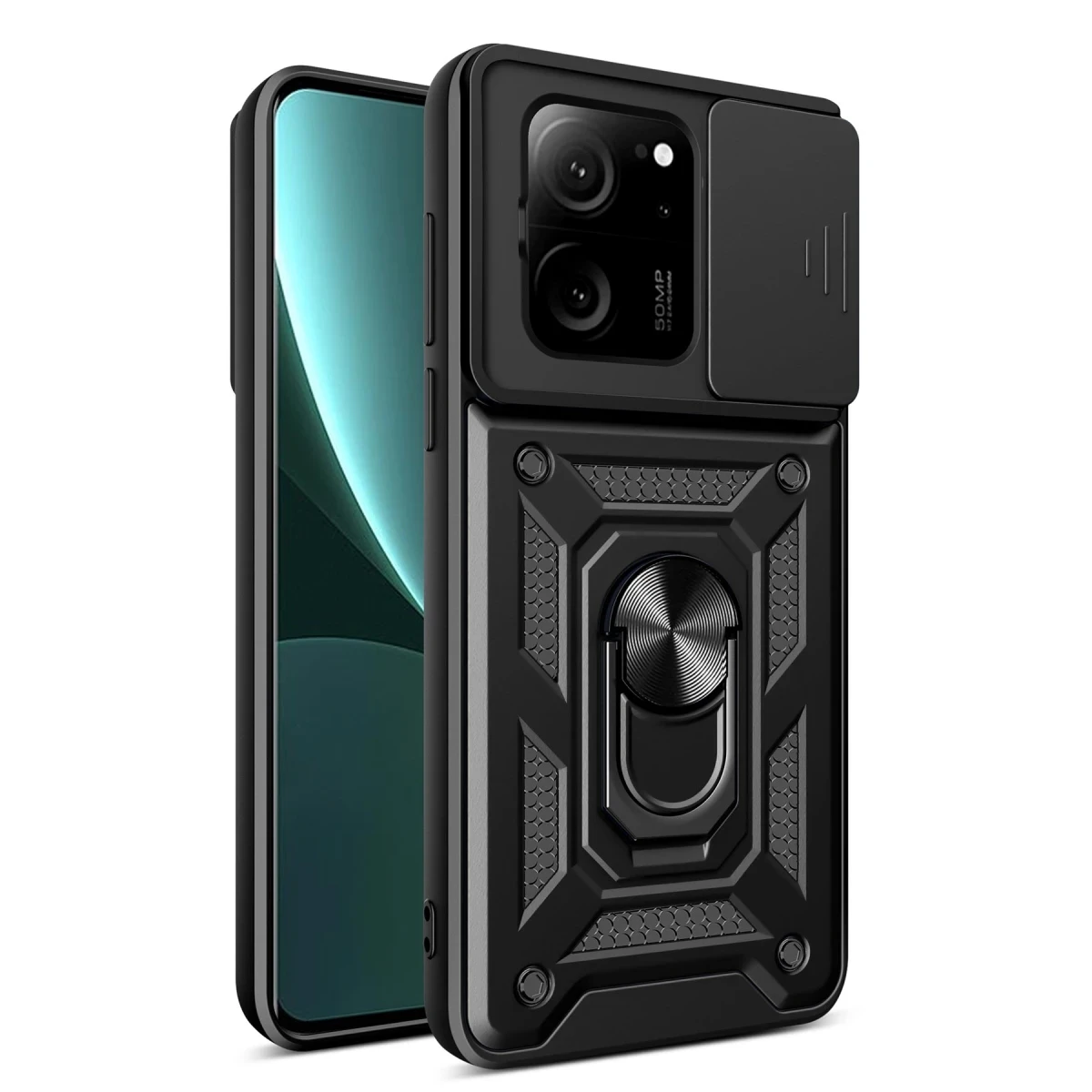 Newface Xiaomi Mi 13T Pro Kılıf Pars Lens Yüzüklü Silikon - Siyah — görsel 6