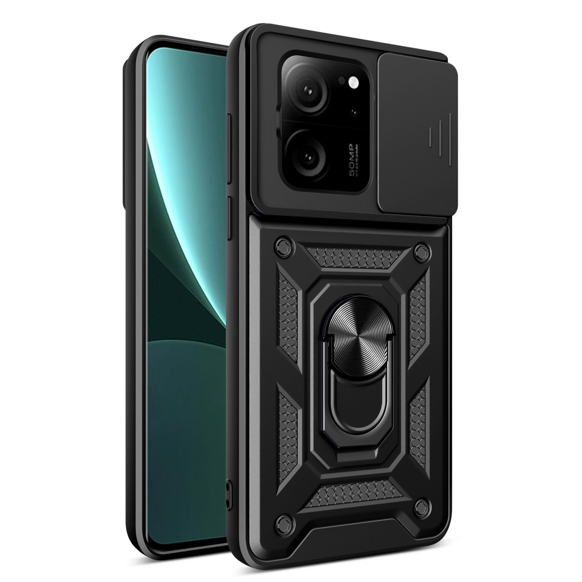 Newface Xiaomi Mi 13T Pro Kılıf Pars Lens Yüzüklü Silikon - Siyah — görsel 11