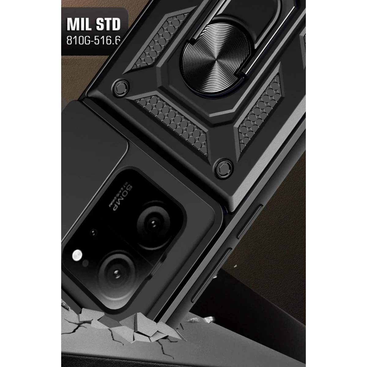 Newface Xiaomi Mi 13T Pro Kılıf Pars Lens Yüzüklü Silikon - Siyah — görsel 8