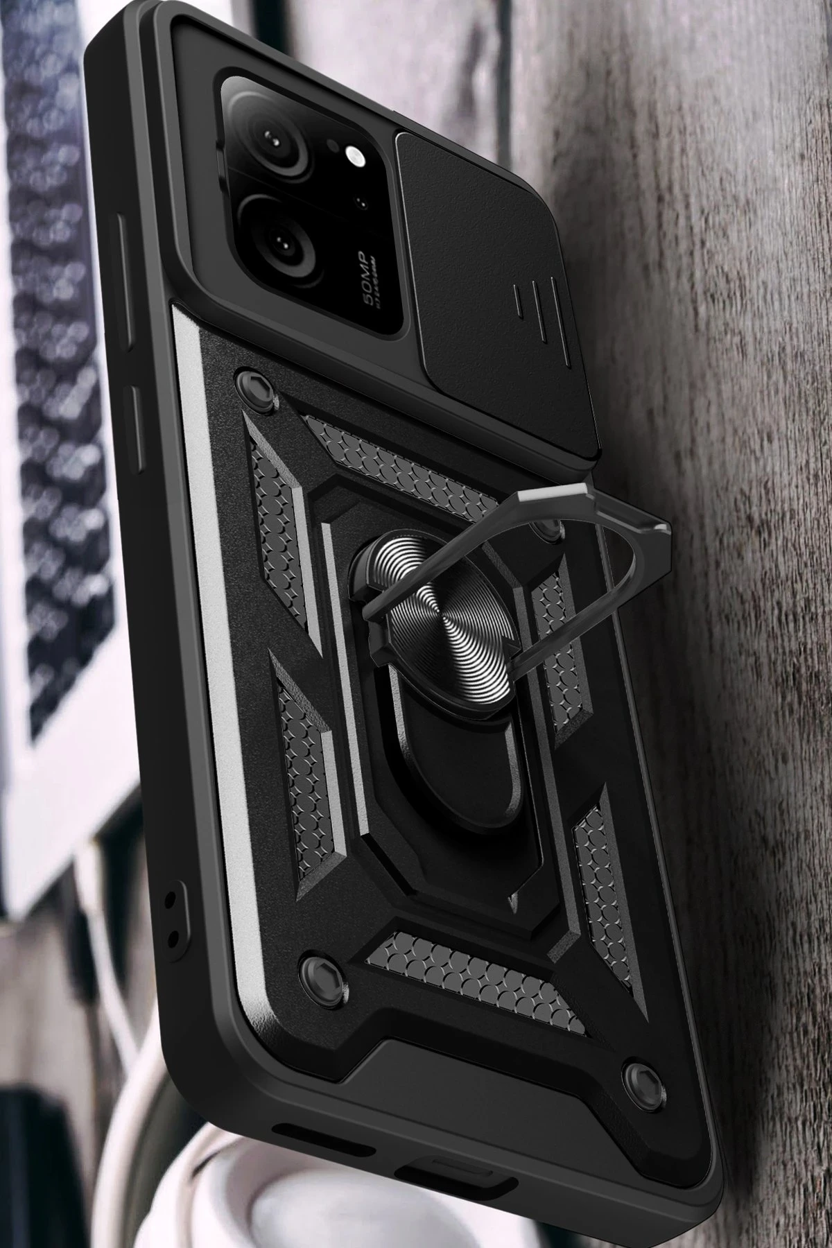 Newface Xiaomi Mi 13T Pro Kılıf Pars Lens Yüzüklü Silikon - Siyah — görsel 5