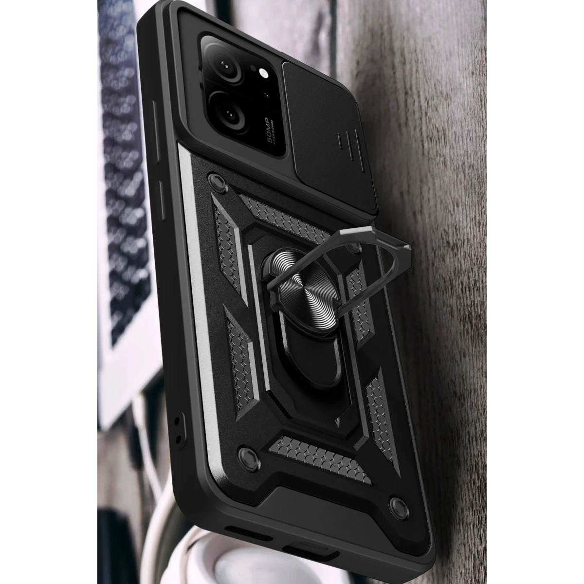 Newface Xiaomi Mi 13T Pro Kılıf Pars Lens Yüzüklü Silikon - Siyah — görsel 10