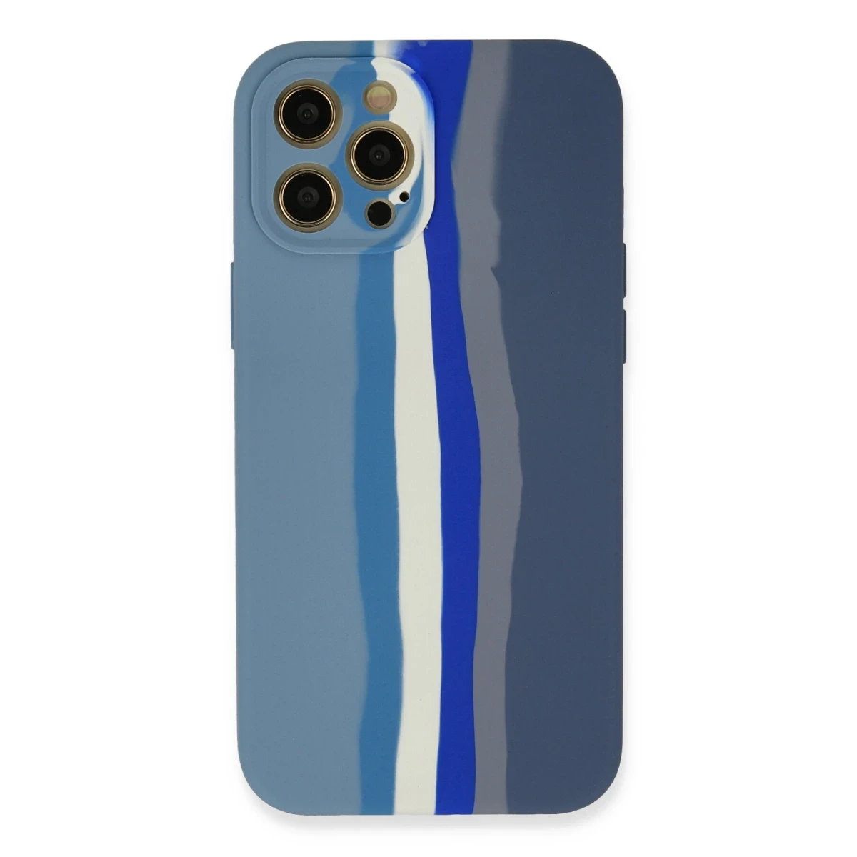 Newface Apple iPhone 12 Pro Kılıf Ebruli Lansman Silikon - Mavi-Gri