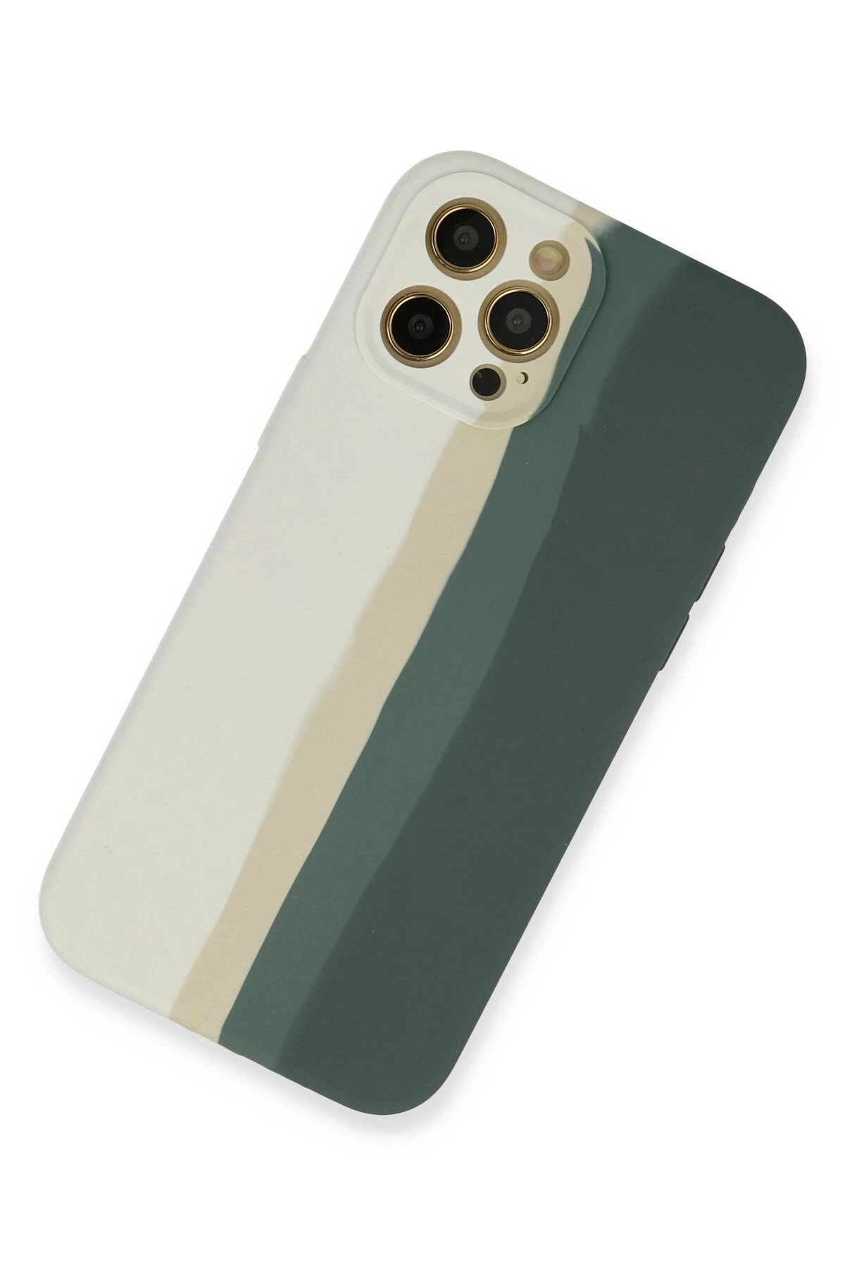 Newface iPhone 12 Pro Kılıf Ebruli Lansman Silikon - Beyaz-Gri