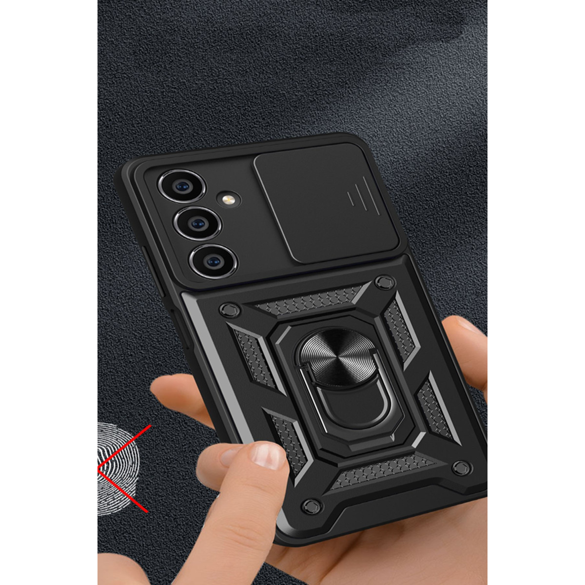 Newface Samsung Galaxy A05 Kılıf Pars Lens Yüzüklü Silikon - Siyah — görsel 11