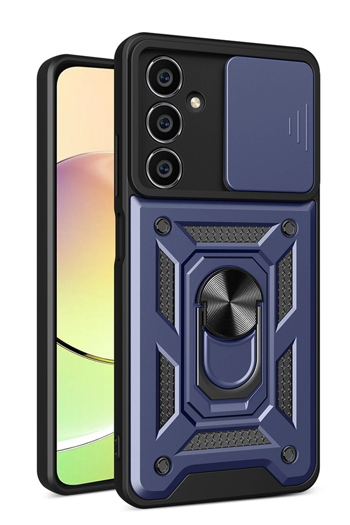 Newface Samsung Galaxy A05 Kılıf Pars Lens Yüzüklü Silikon - Lacivert