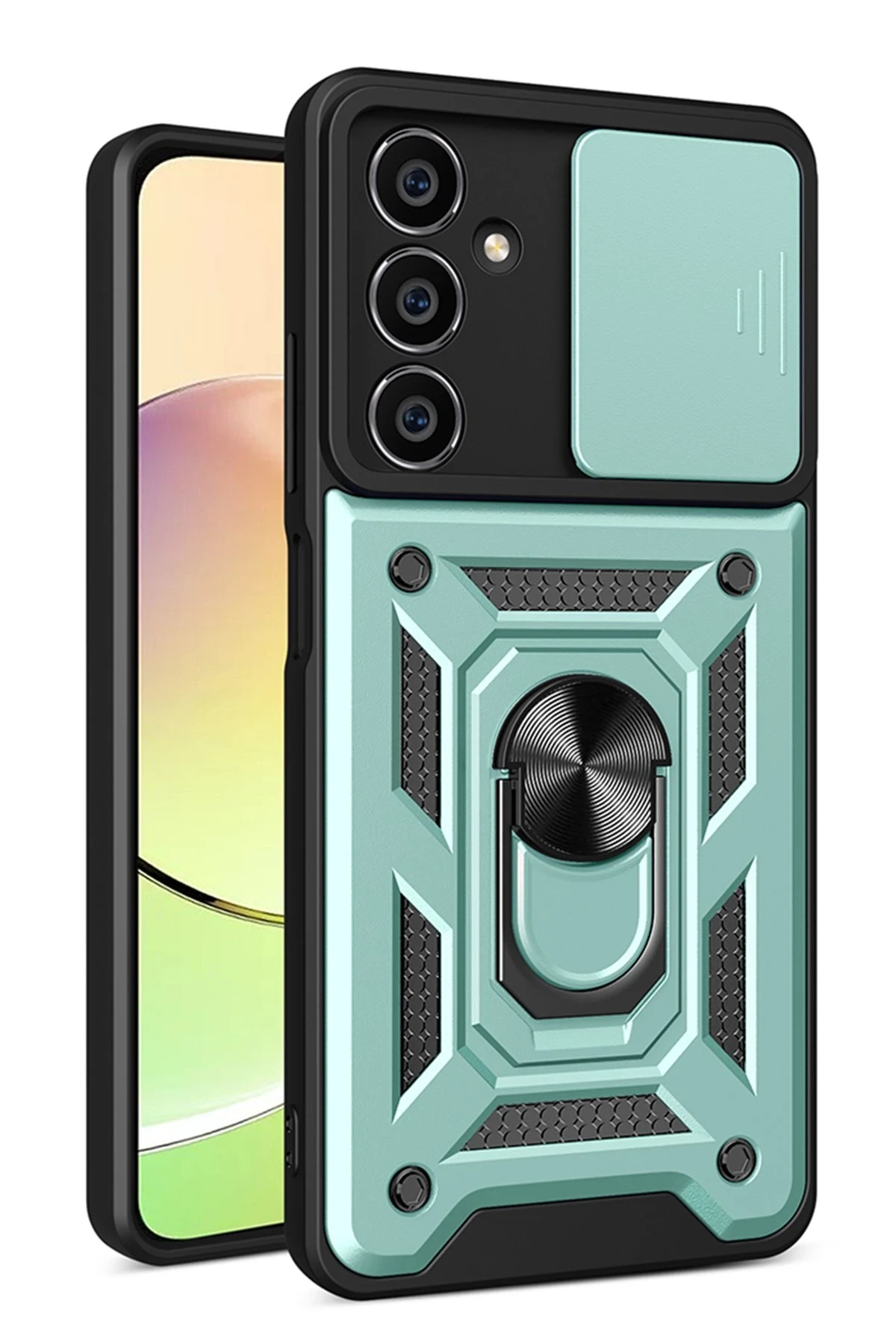 Newface Samsung Galaxy A05 Kılıf Pars Lens Yüzüklü Silikon - Yeşil