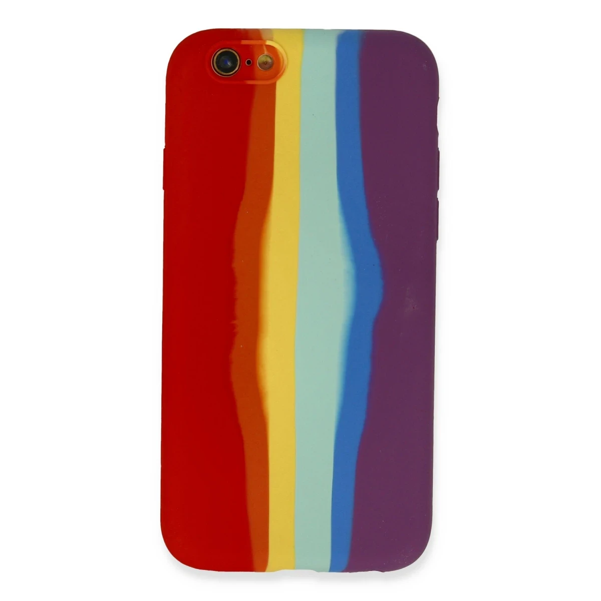 Newface Apple iPhone 6 Kılıf Ebruli Lansman Silikon - Kırmızı-Mor — görsel 4