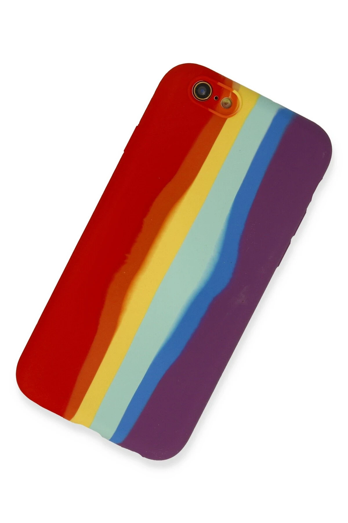 Newface Apple iPhone 6 Kılıf Ebruli Lansman Silikon - Kırmızı-Mor — görsel 2