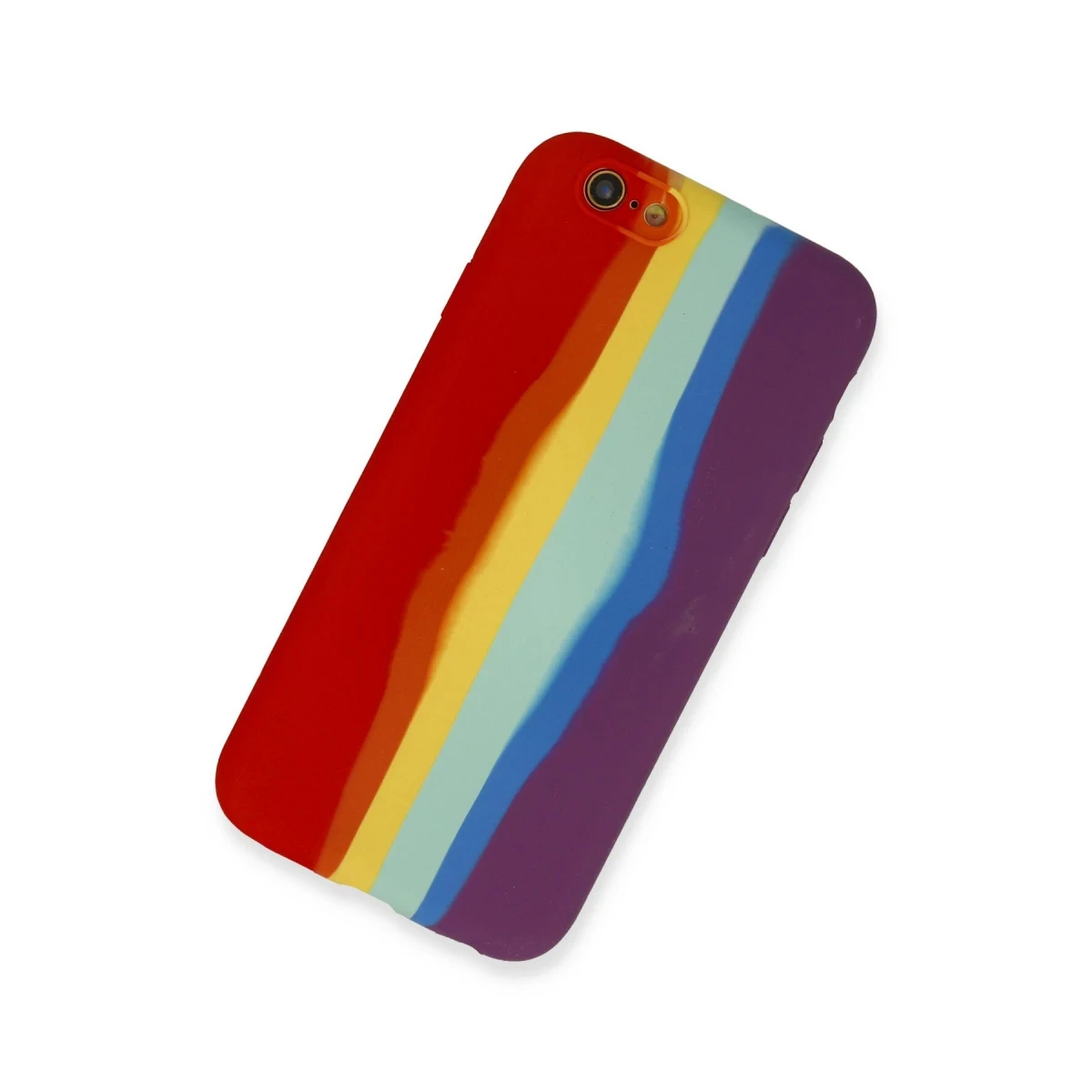 Newface Apple iPhone 6 Kılıf Ebruli Lansman Silikon - Kırmızı-Mor — görsel 5