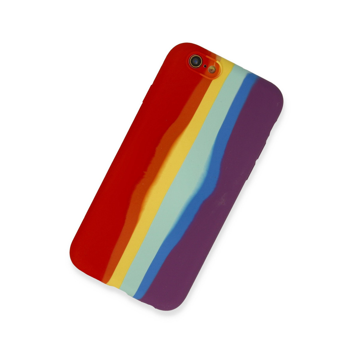Newface Apple iPhone 6 Kılıf Ebruli Lansman Silikon - Kırmızı-Mor — görsel 8