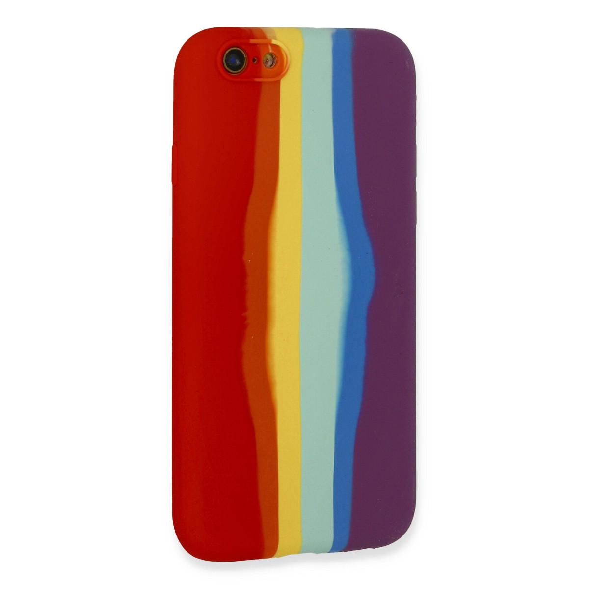 Newface Apple iPhone 6 Kılıf Ebruli Lansman Silikon - Kırmızı-Mor — görsel 9