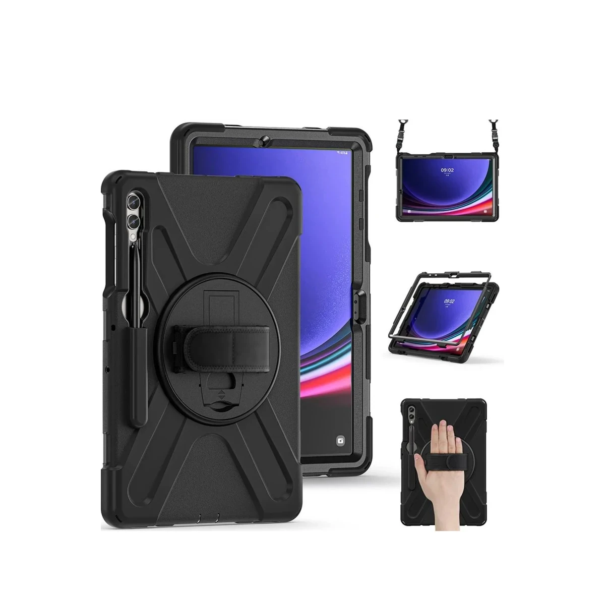 Newface Samsung Galaxy X610 Tab S9 FE Plus 12.4 Kılıf Amazing Tablet Kapak - Siyah — görsel 4