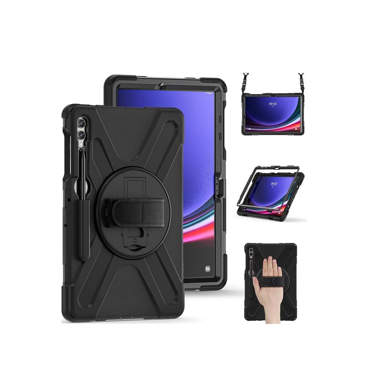 Newface Samsung Galaxy X610 Tab S9 FE Plus 12.4 Kılıf Amazing Tablet Kapak - Siyah — görsel 7